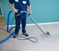 cleaning a carpet