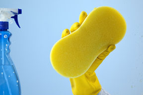 cleaning a window